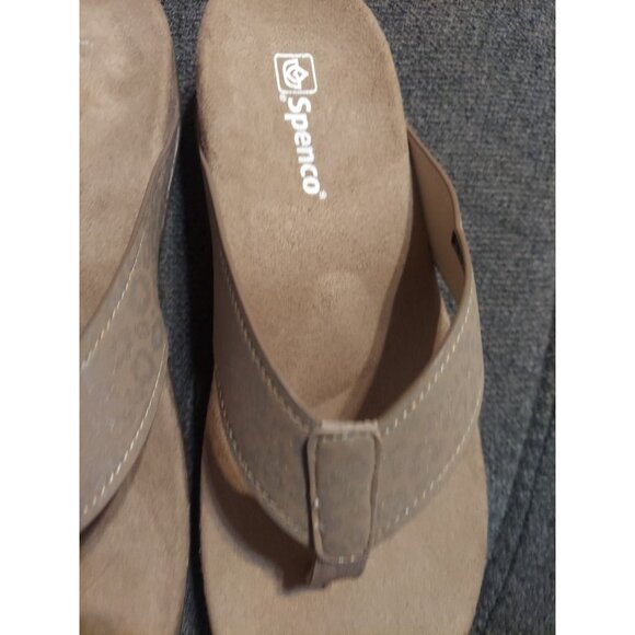 Spenco Newport Cheetah Metallic Orthotic Slip On Thong Sandal NWOT 12D Women - Picture 4 of 10